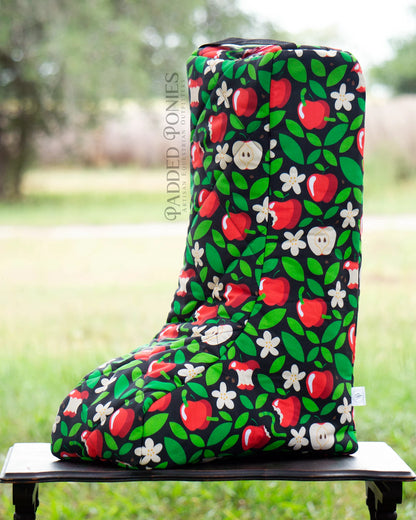 Honeycrisp Apple Red and Black Padded Tall Boot Bag