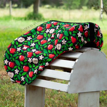 Honeycrisp Apple Red and Black All Purpose Saddle Cover