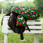 Honeycrisp Apple Red and Black Stirrup Covers with Matching Saddle Cover