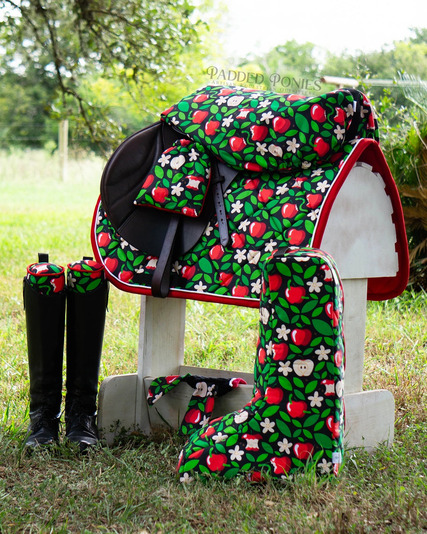 Honeycrisp Apple Red and Black Horseback Riding Matching Set