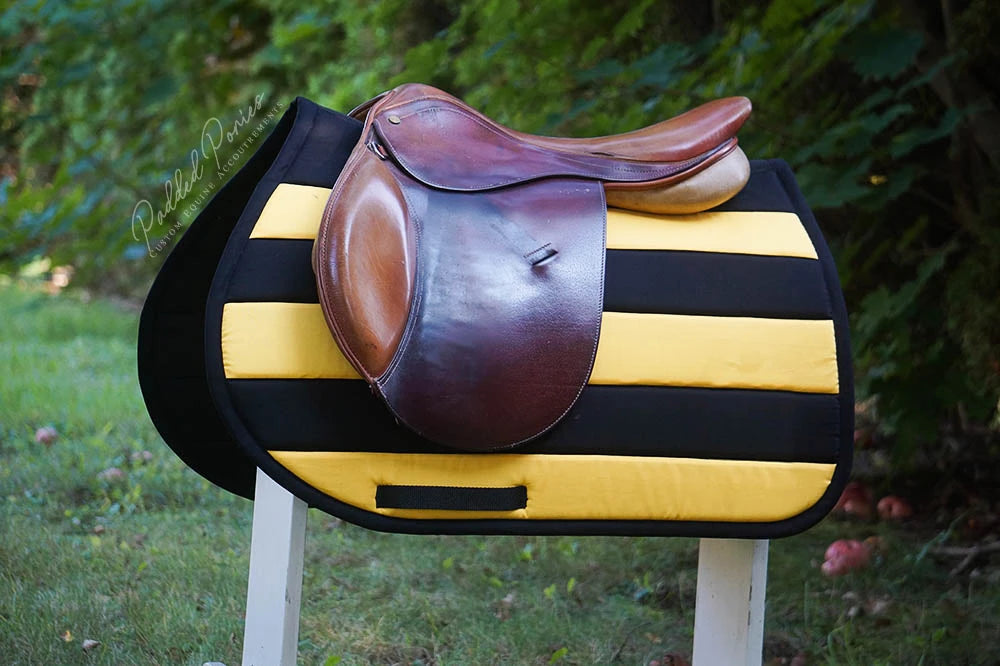 Black and Yellow Stripe All Purpose Saddle Pad