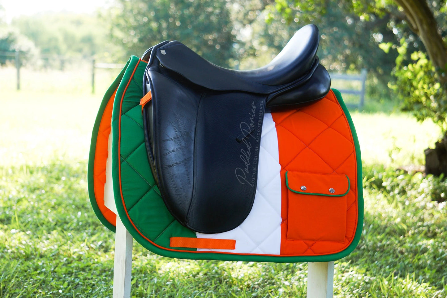 Irish Ireland Flag Dressage Saddle Pad with Trail Pocket