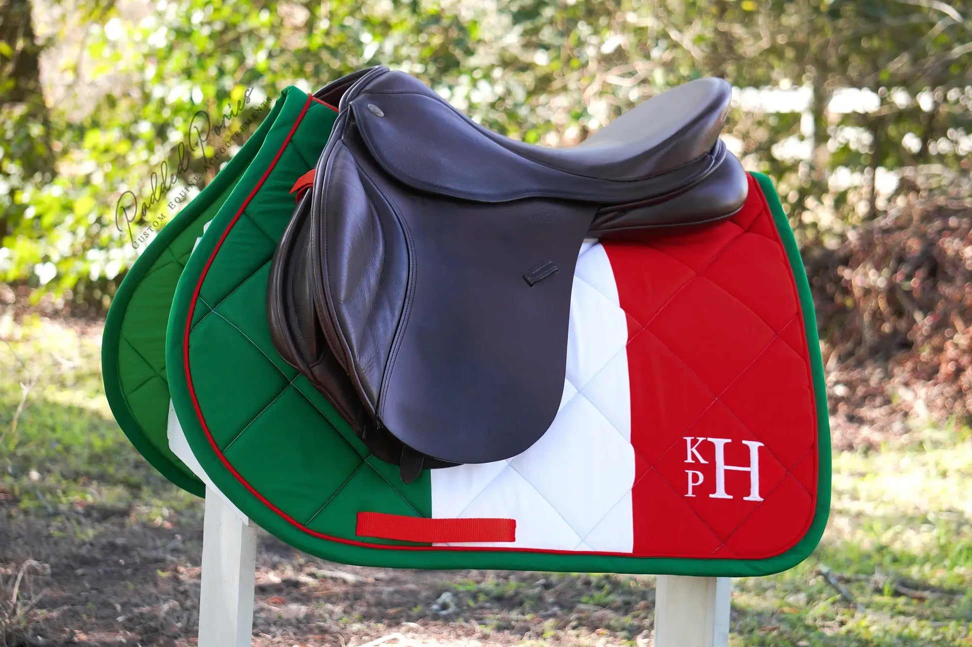Italy Italian Flag All Purpose Saddle Pad with Monogram