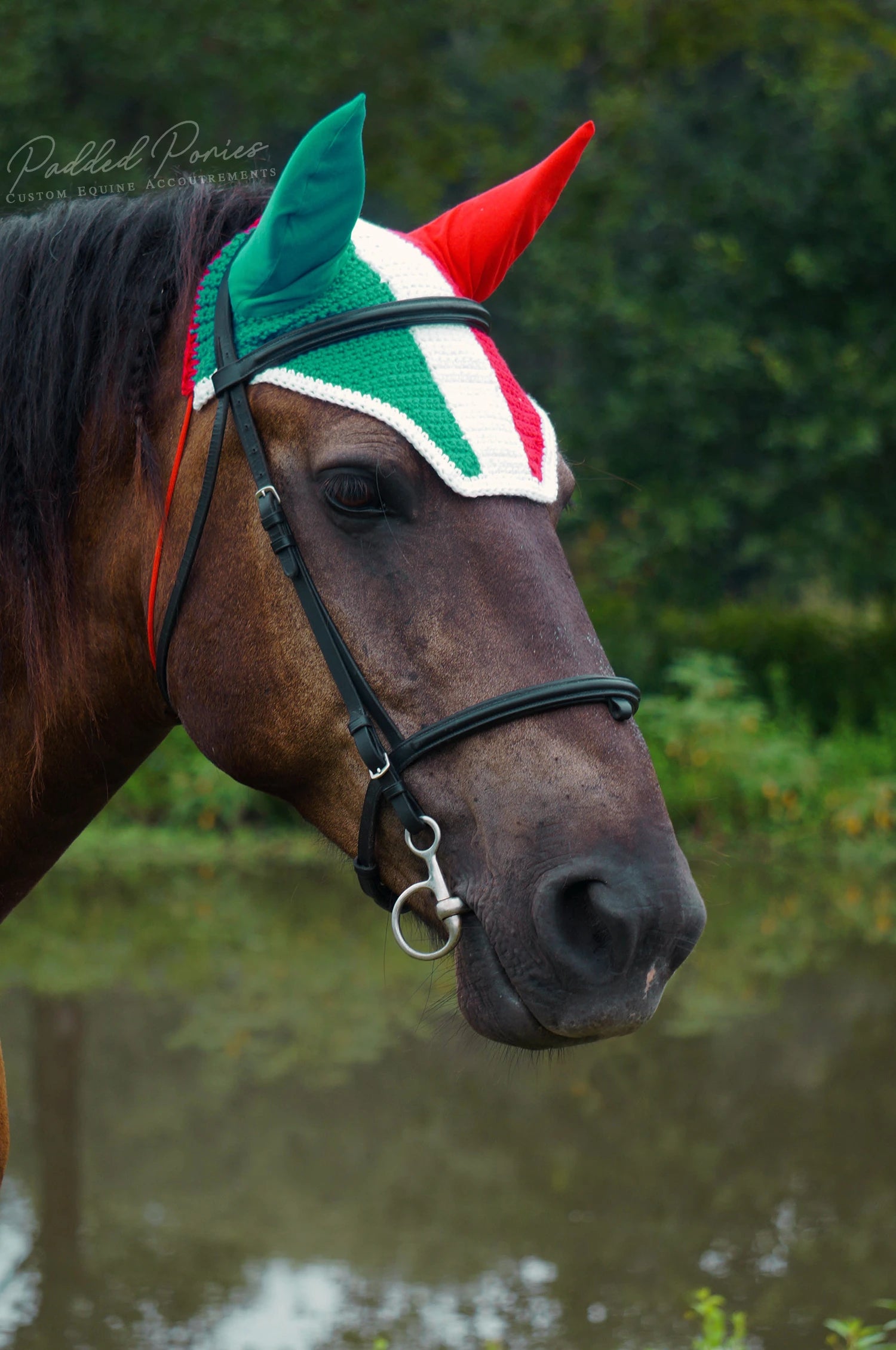 Italian Italy Flag Fly Veil Bonnet