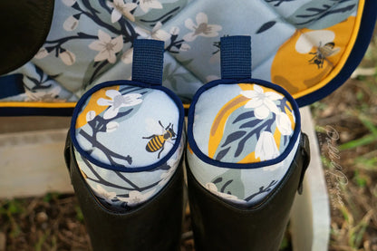 Blue and Navy Lemons and Bees Floral Boot Tree Stuffers