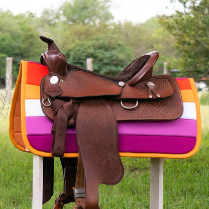 LGBTQ+ Lesbian Gay Pride Flag Western Saddle Pad