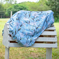 Blue Lilies Floral All Purpose Saddle Cover with Embroidery