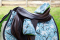 Blue Lilies Stirrup Covers - Sample Sale