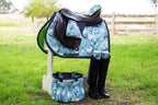 Blue Lilies Stirrup Covers - Sample Sale