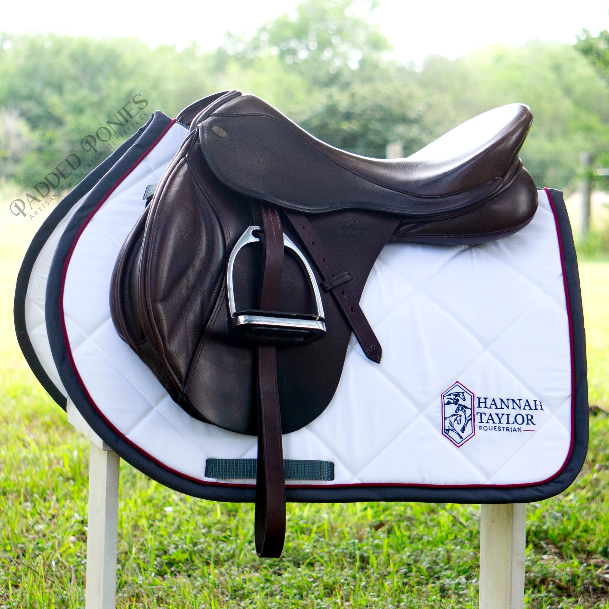 Custom Equestrian Logo White Jump Saddle Pad