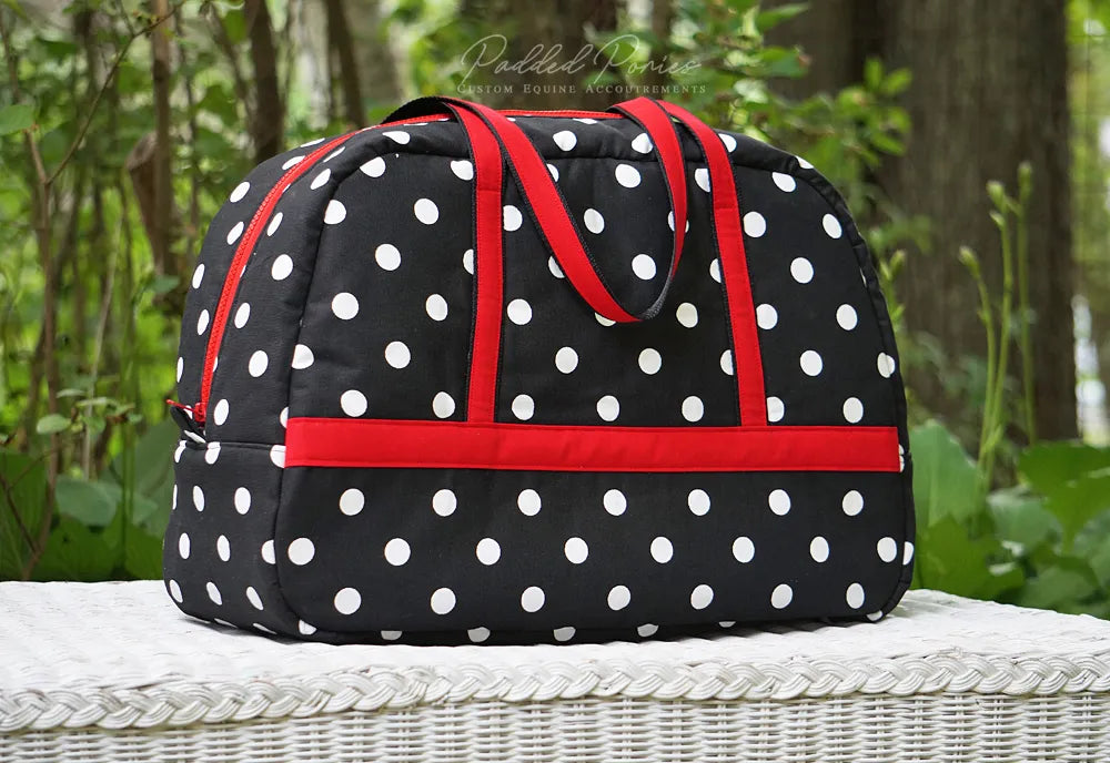 Black and Red Polka Dot Large Weekend Travel Tote Bag
