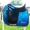 Aqua Blue Green Ombre Dressage Saddle Pad with Monogram