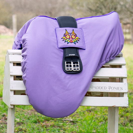 Purple Legend of Zelda Majora's Mask Dressage Saddle Cover with Girth Pocket