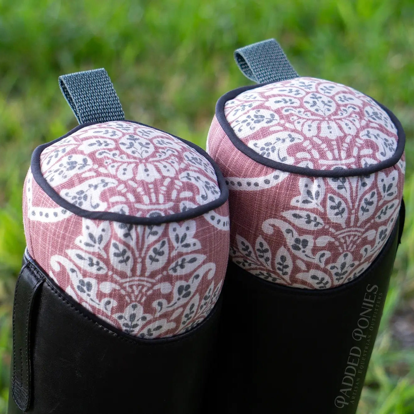 Mauve Rose Pink and Charcoal Gray Floral Damask Boot Tree Stuffers