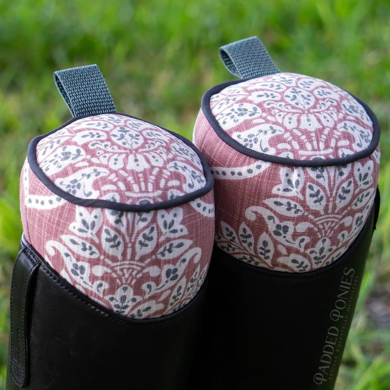 Mauve Rose Pink and Charcoal Gray Floral Damask Boot Tree Stuffers