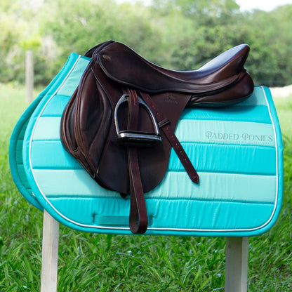 Turquoise and Mint Stripe All Purpose Saddle Pad