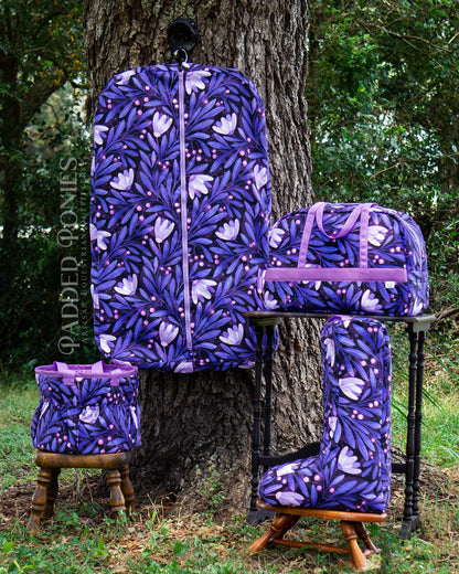 Custom Purple Moonflowers Garment Bag