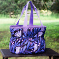 Moonflowers Indigo Purple Floral Grooming Tote Brush Bag