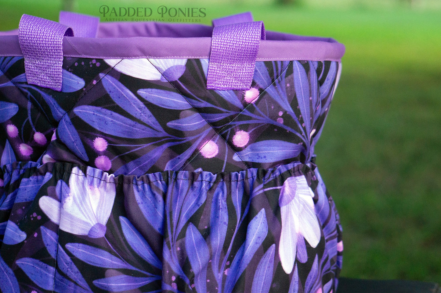 Custom Purple Moonflowers Large Groom Brush Bag