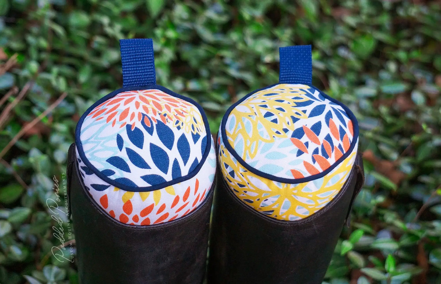 Navy, Yellow, and Orange Floral Blooms Boot Tree Stuffers