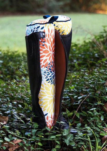 Navy, Yellow, and Orange Floral Blooms Boot Tree Stuffers