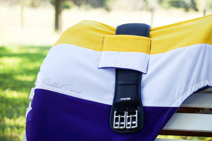 LGBTQ+ Non-Binary Flag Dressage Saddle Cover with Girth Holder Pocket