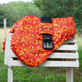 Orange/Red Flame Dragon Scales All Purpose Saddle Cover with Girth Pocket and Embroidery