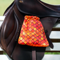 Orange/Red Flame Dragon Scales Stirrup Covers
