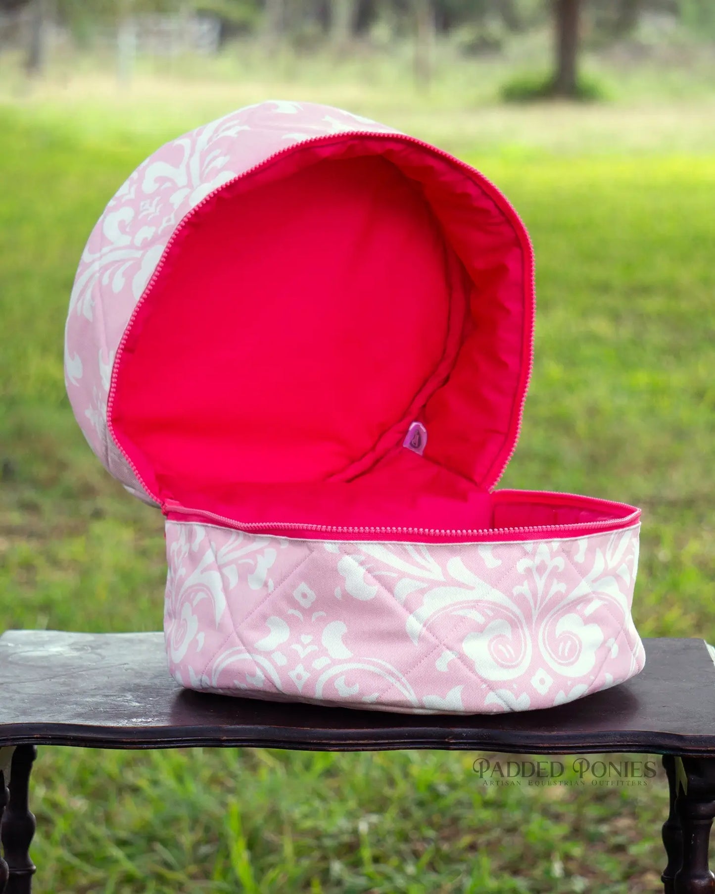 Baby Pink and Hot Pink Floral Damask Helmet Bag