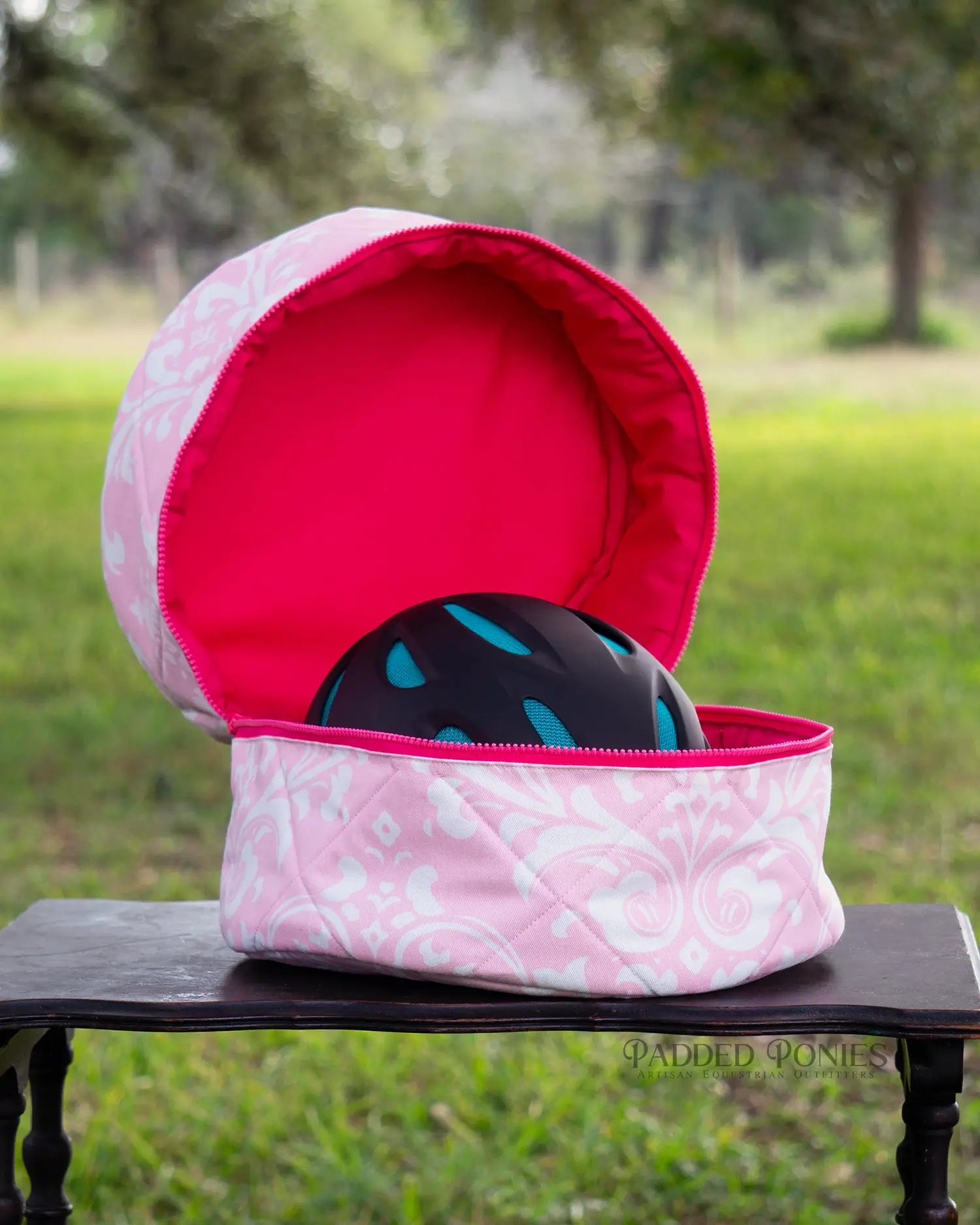Baby Pink and Hot Pink Floral Damask Helmet Bag