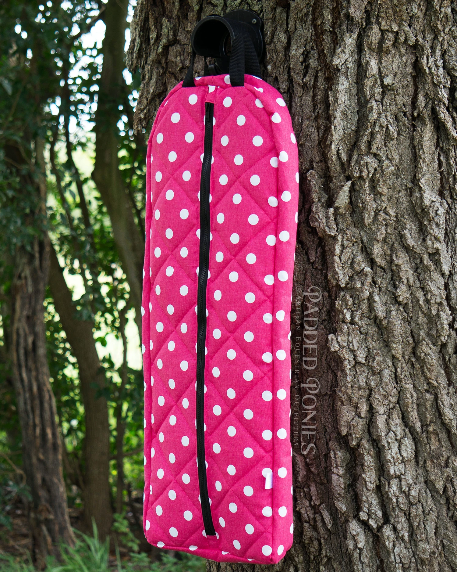 Pink and Black Polka Dot Bridle Bag