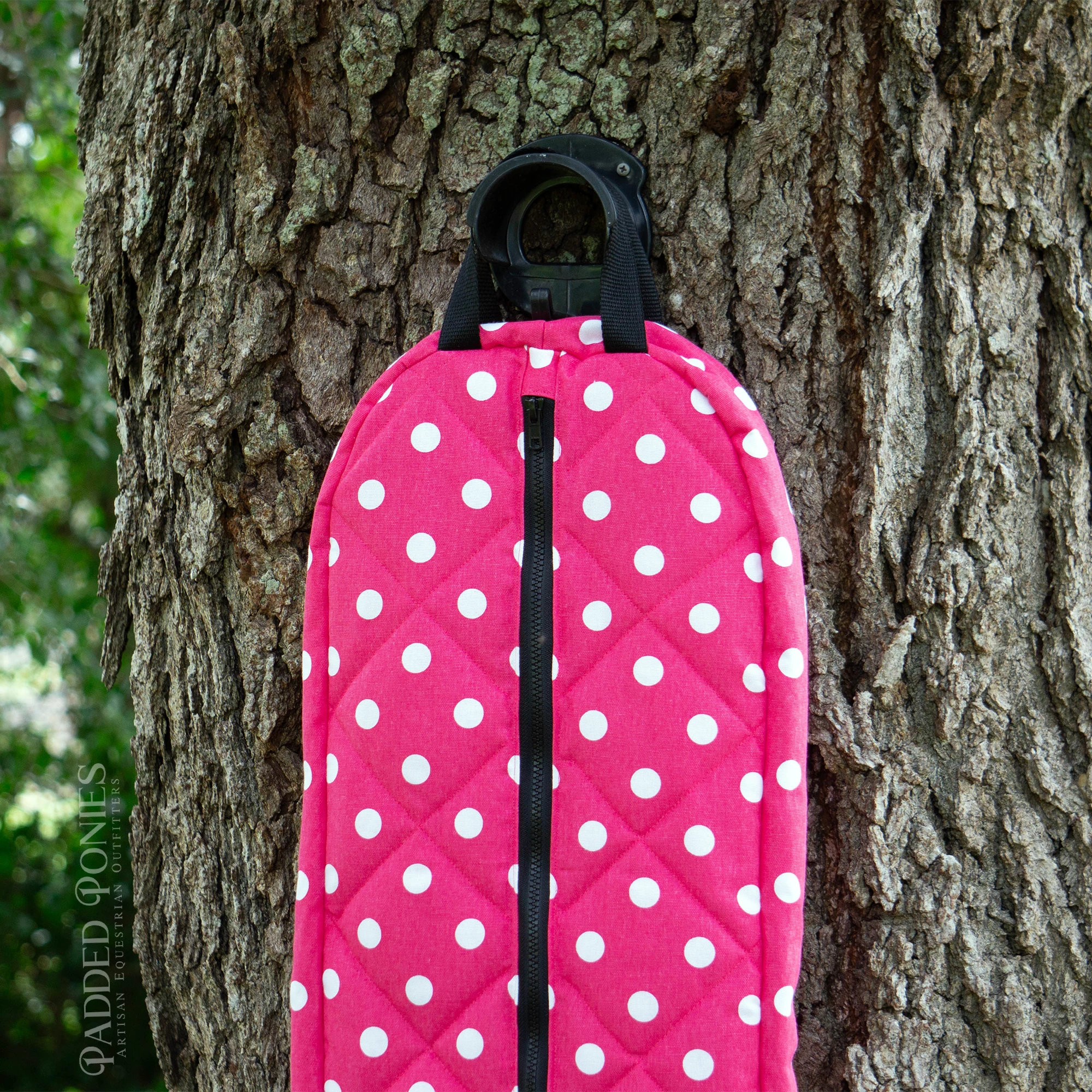 Pink and Black Polka Dot Bridle Bag