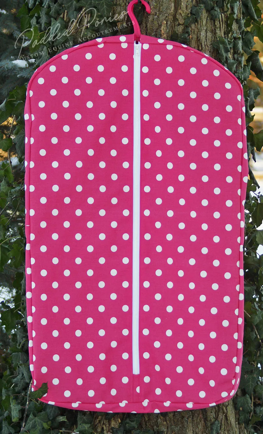 Hot Pink Polka Dot Garment Bag