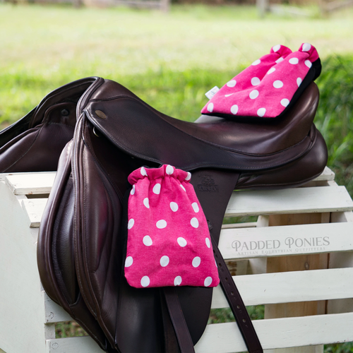 Custom Stirrup Covers Polka Dot