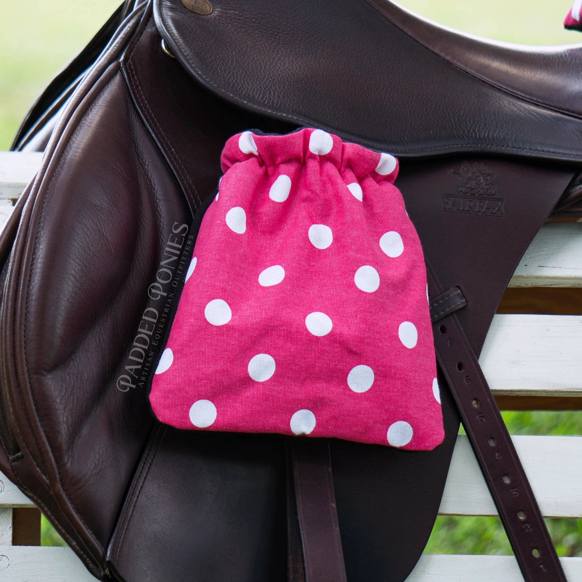Custom Stirrup Covers Polka Dot