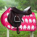 Hot Pink Elephants Animal Print Jump Saddle Pad