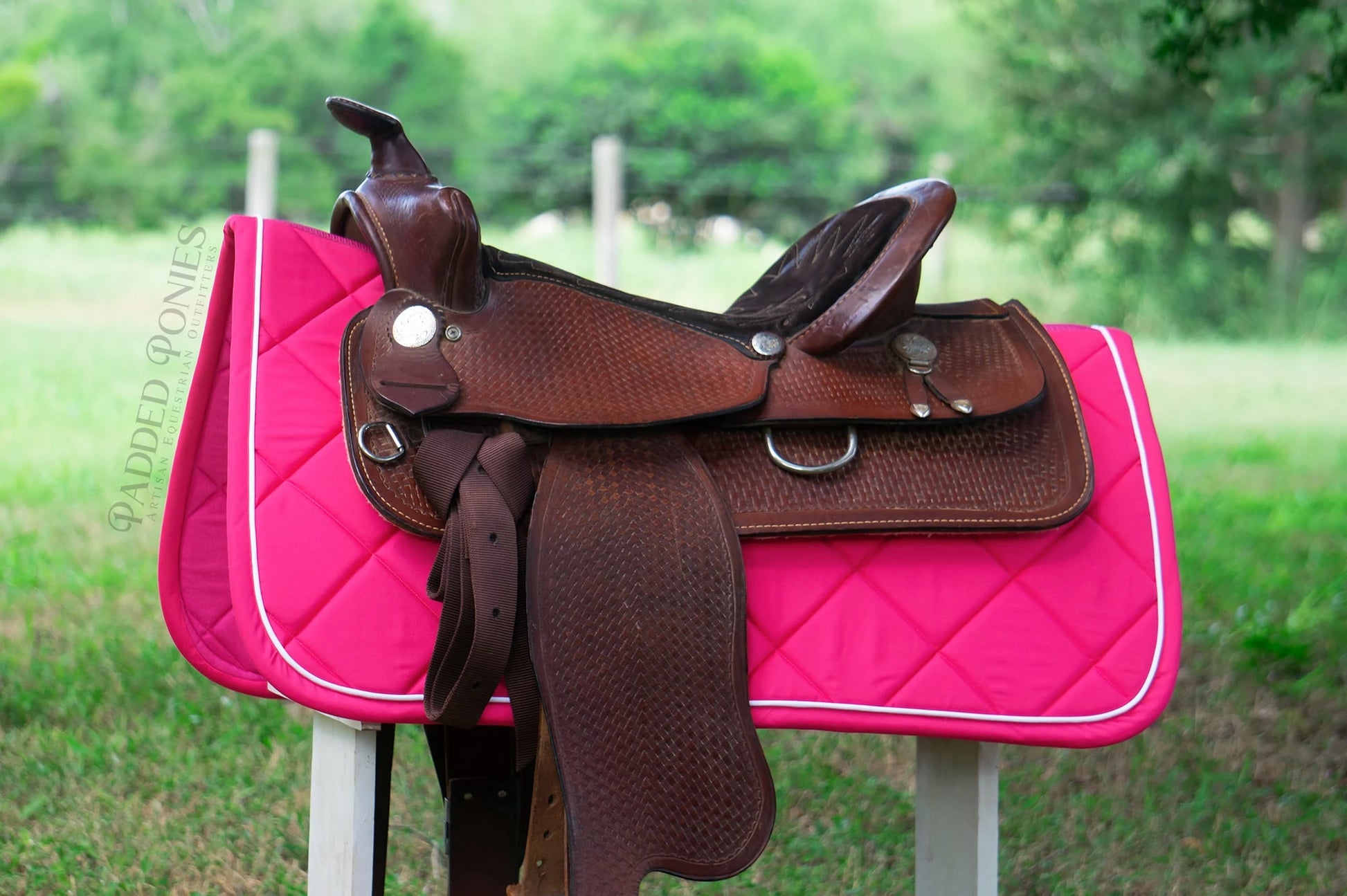 Hot Pink Barbie Solid Color Western Saddle Pad