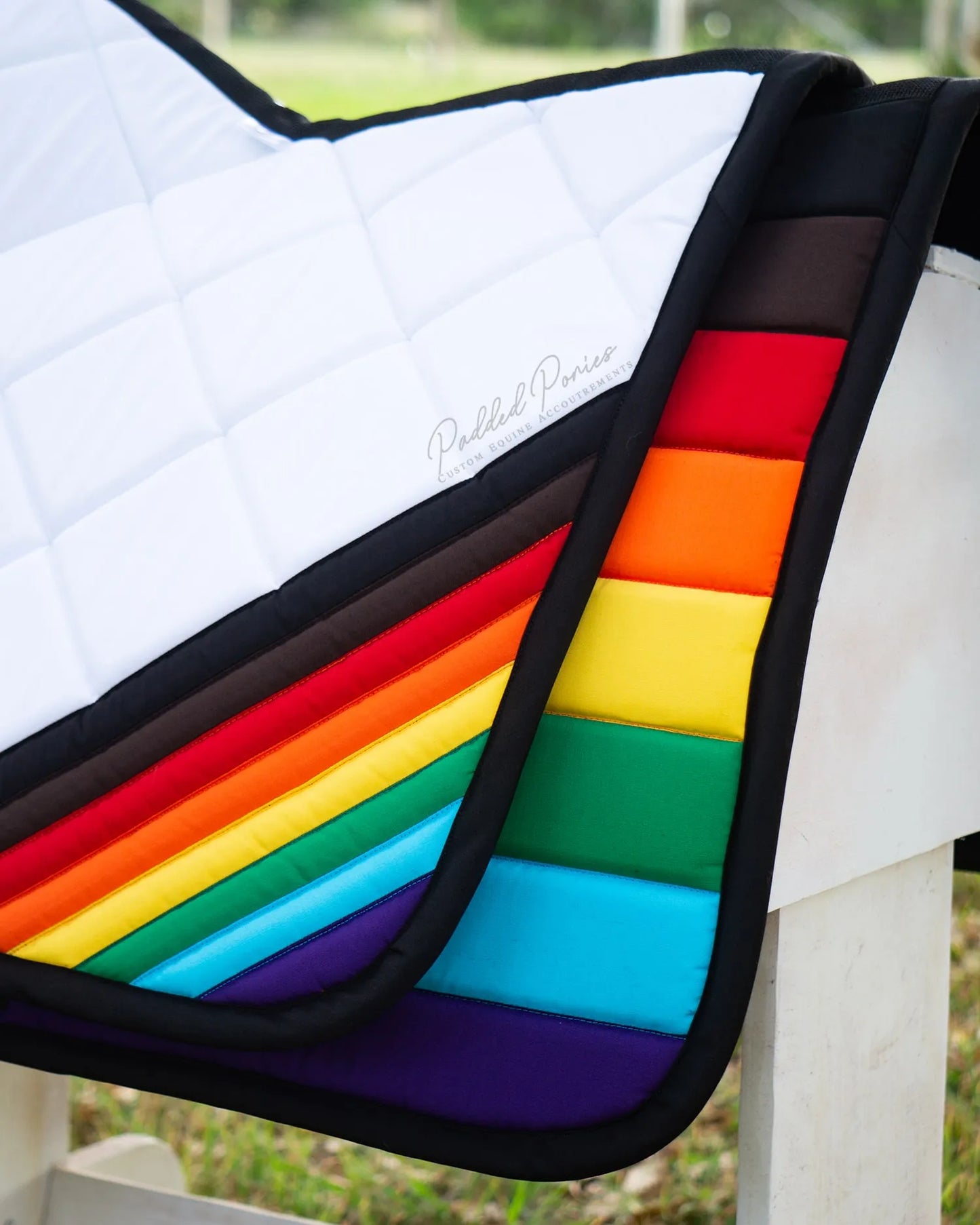 LGBTQ+ People of Color Gay Rainbow Flag Saddle Pads