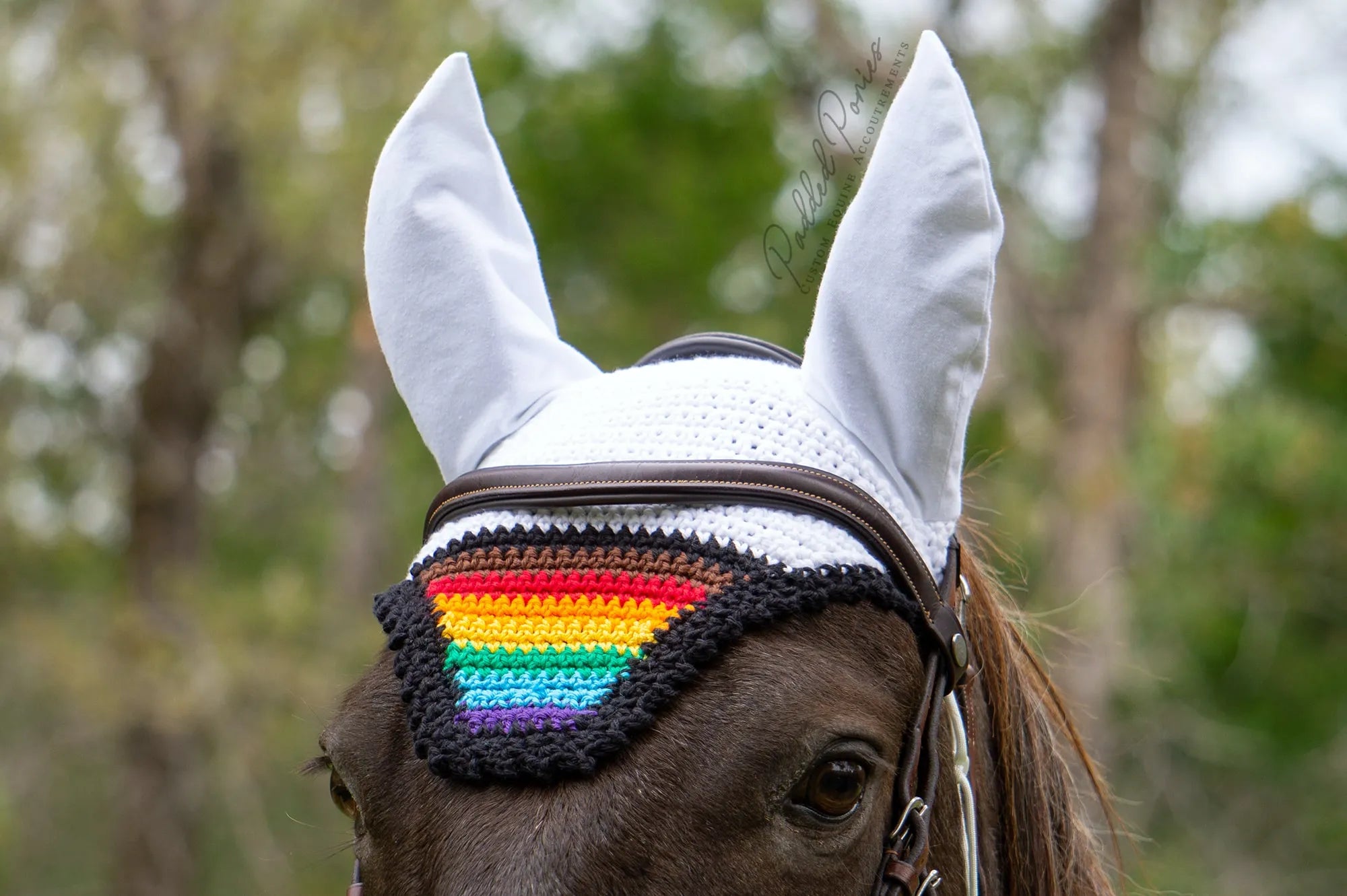LGBTQ+ People of Color Inclusive Gay Rainbow Flag Tip White Fly Veil Bonnet