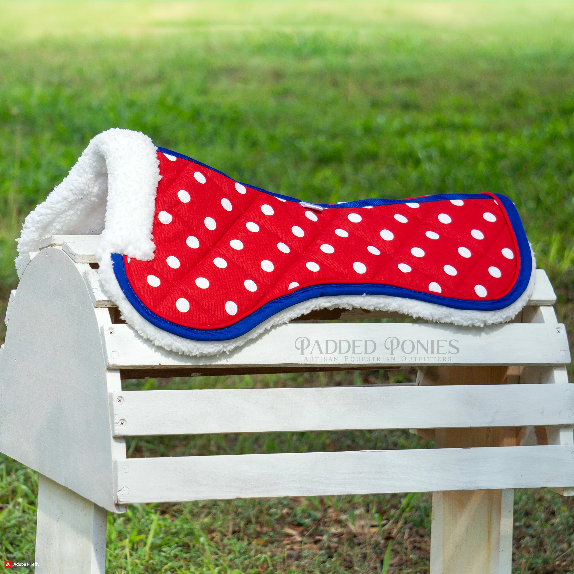 Red and Blue Polka Dot Fleece Half Pad