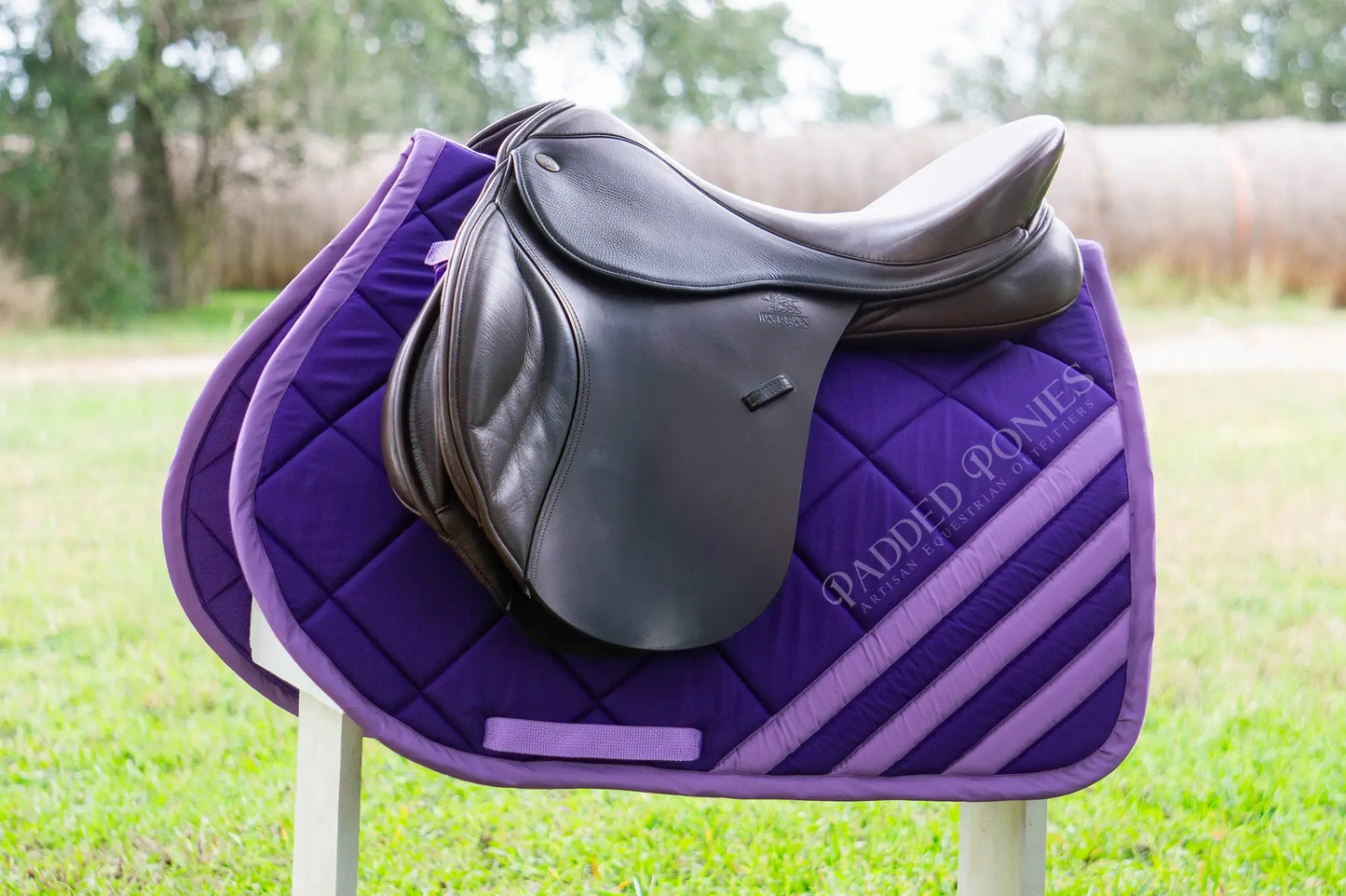 Purple and Orchid Stripe Corner All Purpose Saddle Pad