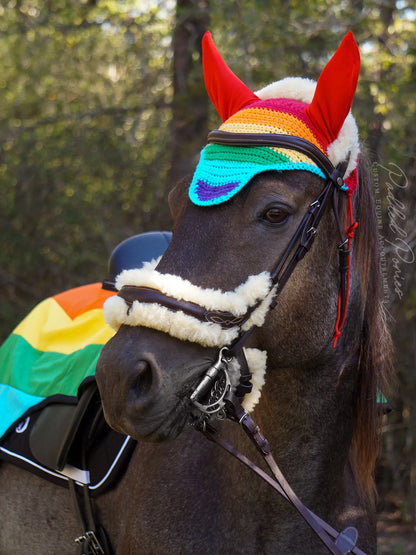 LGBTQ+ Gay Rainbow Flag Fly Veil Bonnet