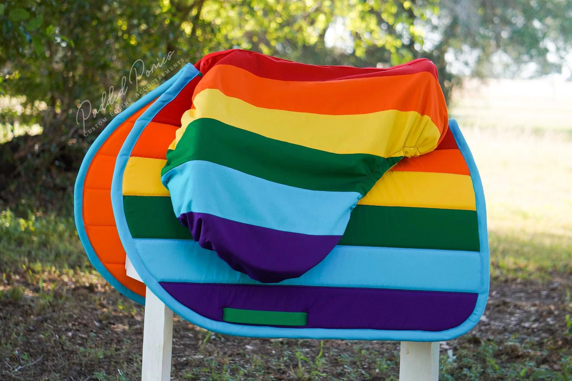 Custom LGBTQ+ Pride Flag Saddle Pad