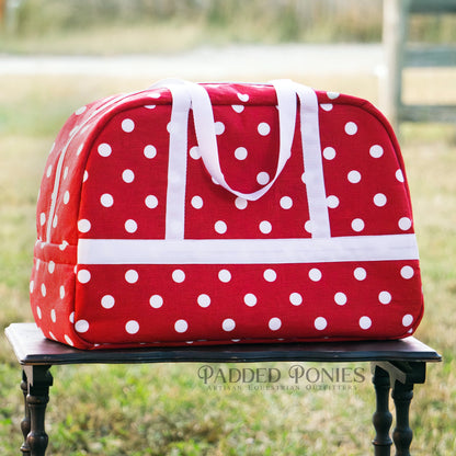 Red and White Polka Dot Weekender Tote Bag