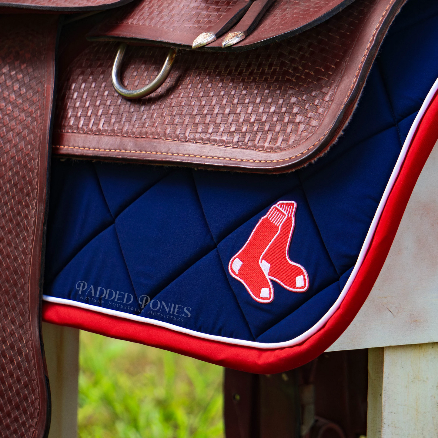 Boston Red Sox Baseball Patch Western Saddle Pad