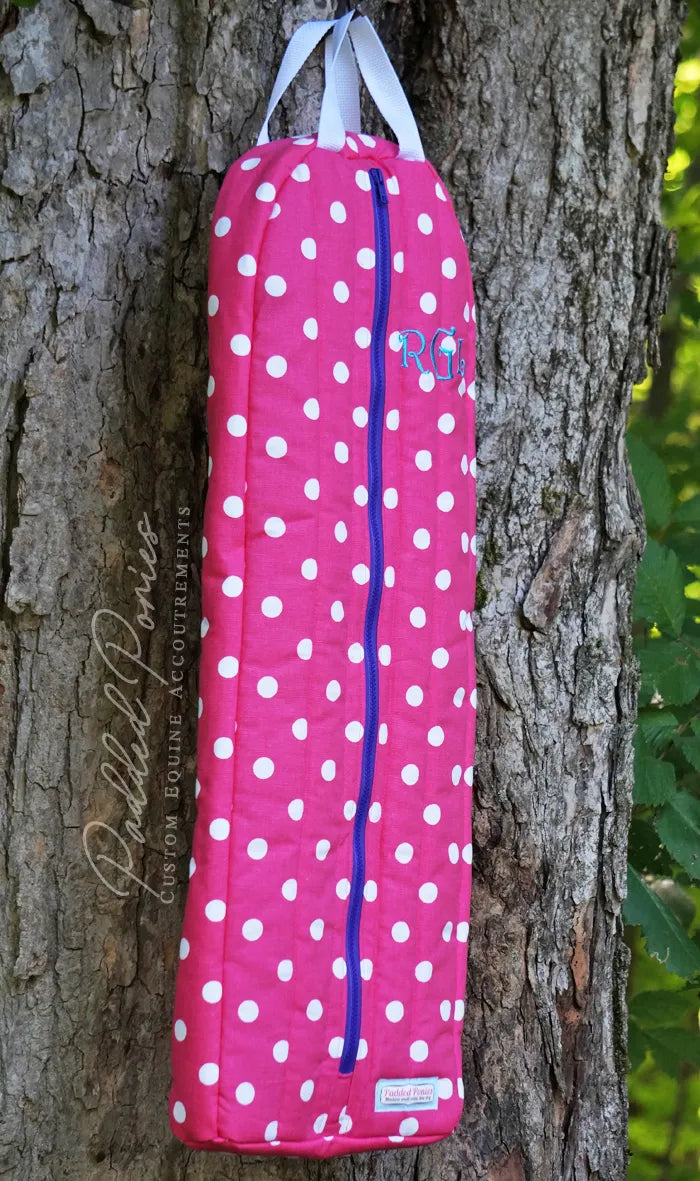 Hot Pink and Purple Polka Dot Monogrammed Bridle Bag