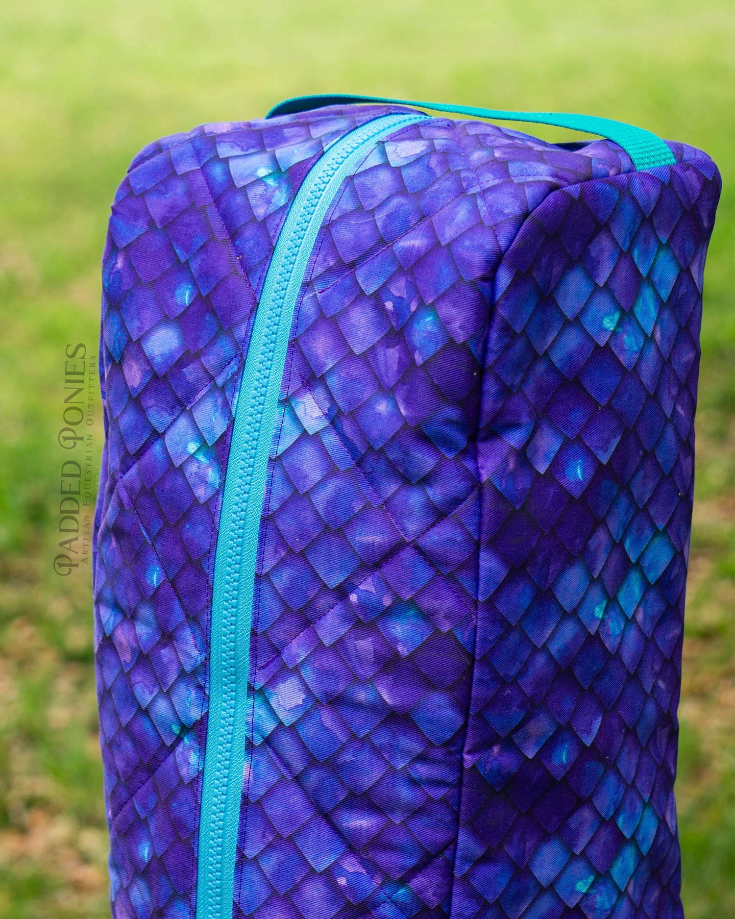 Purple and Turquoise Scales Padded Boot Bag 