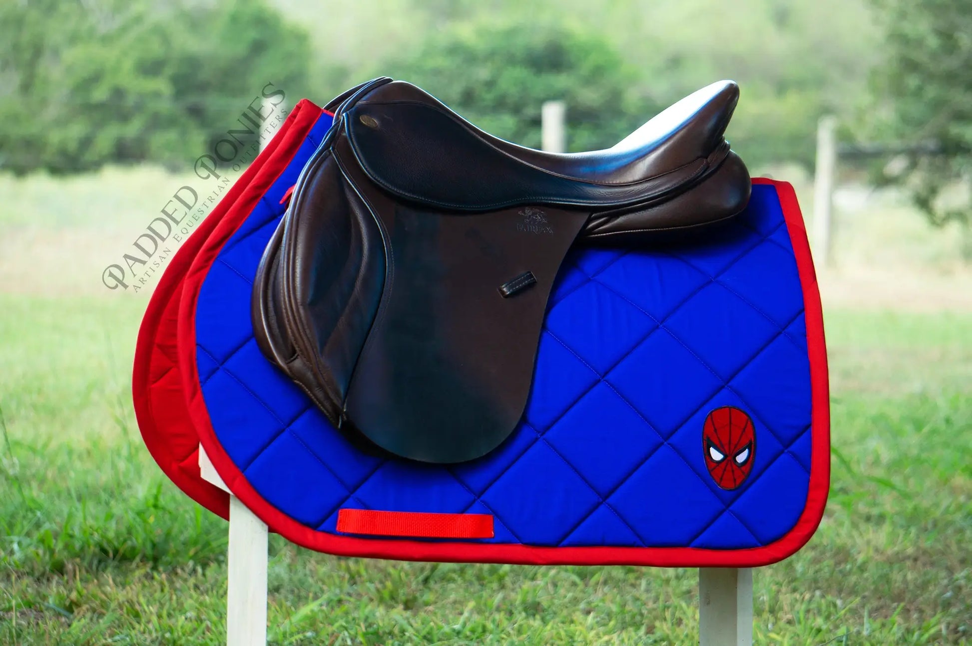 Royal Blue and Red Marvel Spiderman Superhero Patch All Purpose Saddle Pad