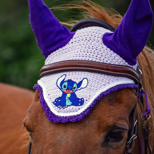Purple and Lavender Disney Lilo and Stitch Pony Fly Veil Bonnet 