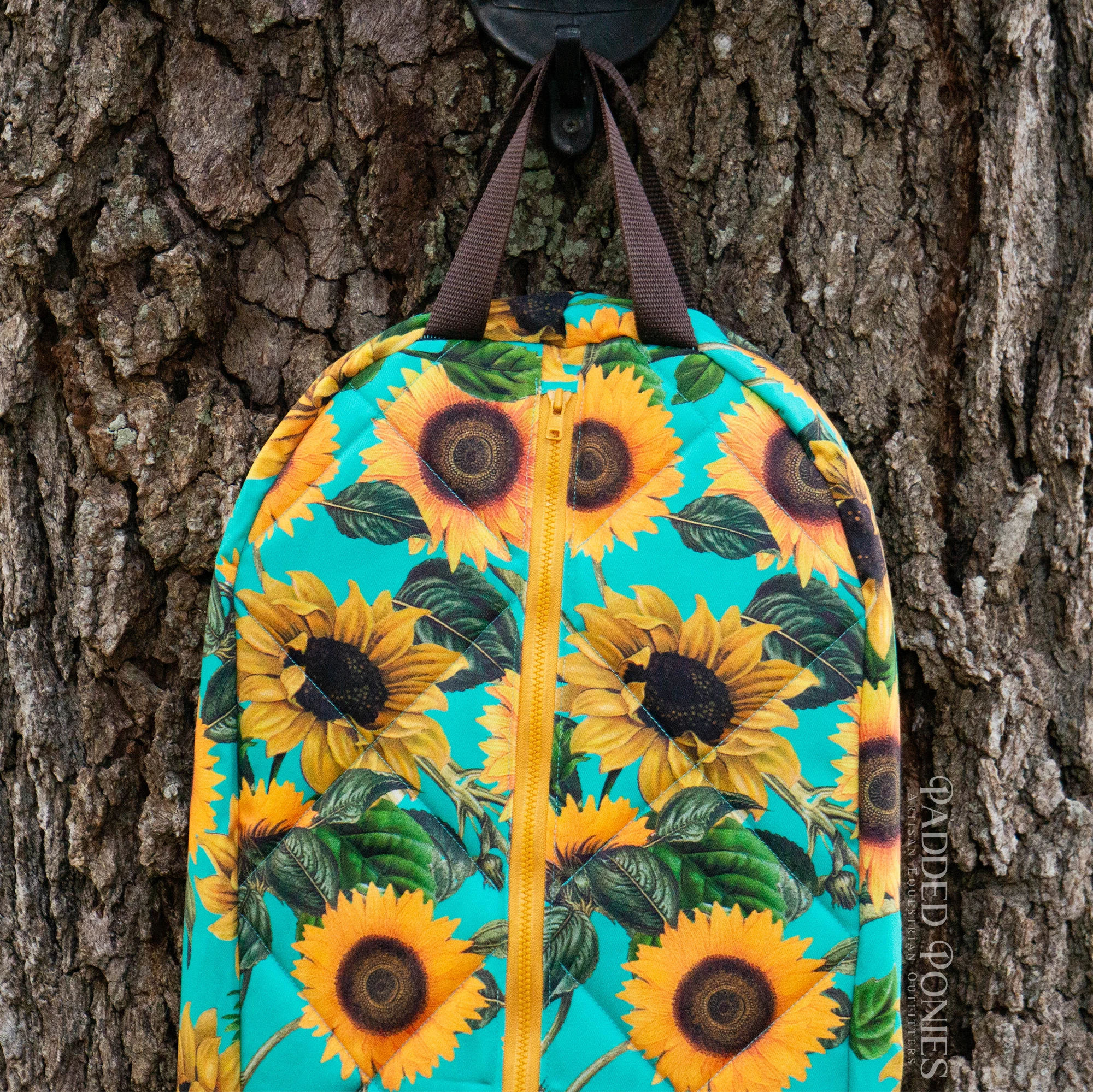 Custom Turquoise Sunflowers Bridle Bag